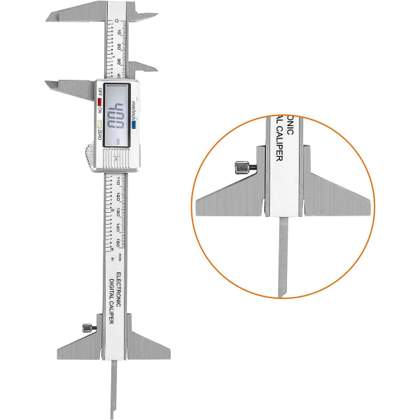 Galaxy Dybdemåler Kolstål T-Stangsbeslag til Urtavle/Digital/Vernier Dybdemåler 4\", 6\", 8\", 12\"