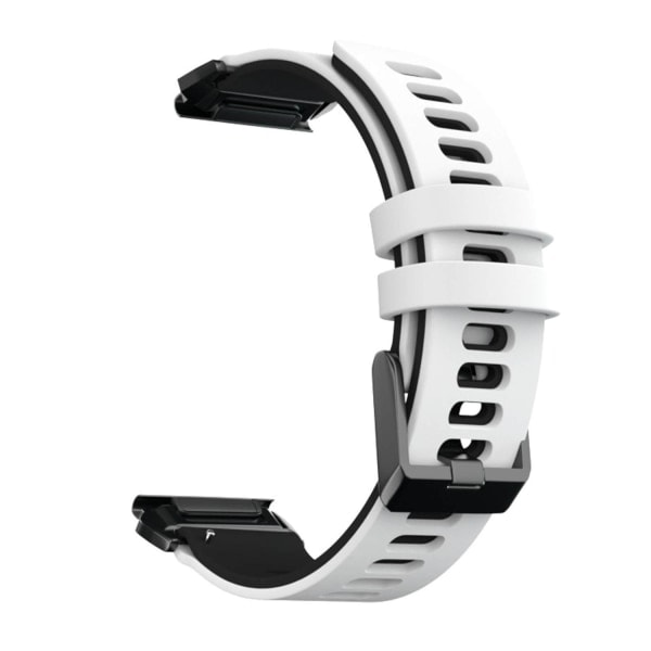 Silikonarmband Hvid & Sort til Garmin Fenix ​​5X/6X Hvid, sort