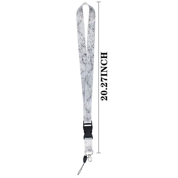 Stylish and practical lanyard - marble design white_yux