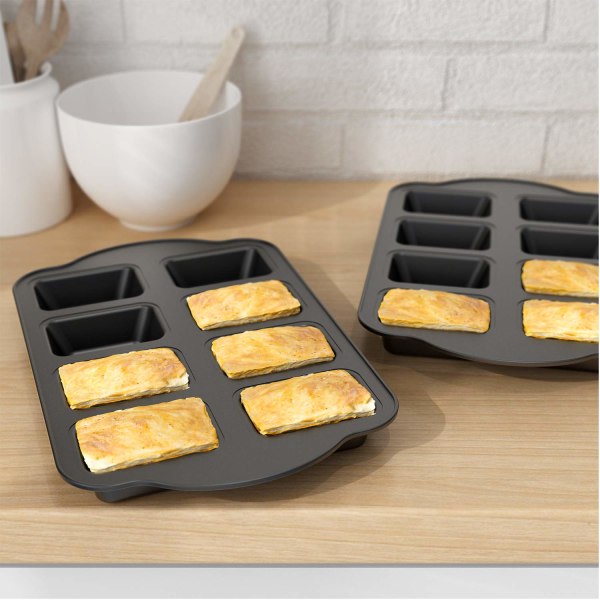 TG 1-bitars nonstick mini brödform, kolstål bakning brödform, 8
