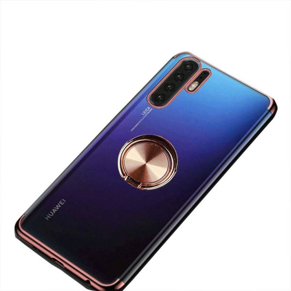 TG Huawei P30 Pro - Kestävä Silikonkuori FLOVEME Sormirenkaalla Rose Gold