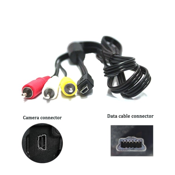 Ersättnings AVC-DC400ST Audio Video RCA-kabel til Canon EOS 1D, 1D X, 500D, 550D, 5D Mark III, 600D, 60D, 650D, 700D