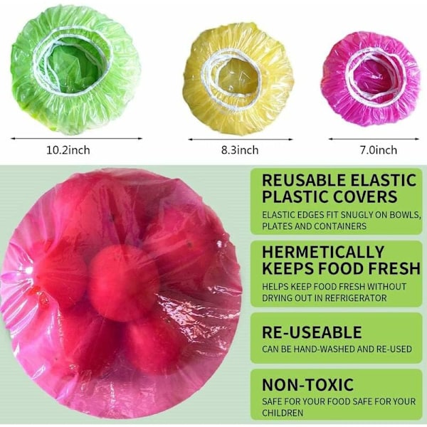 60 Stycken Mat Skålskydd Färgglada Matöverdrag Återanvändbara Elastiska Förvarings Plast Skålskydd Tallriksskydd för Utomhus Picknick Familj