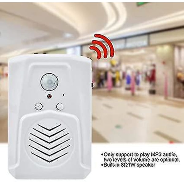 Infraröd induktionsdörrklocka med MP3-larm aktiverad av infraröd rörelsesensor