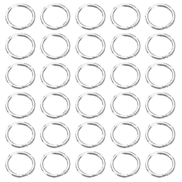 50 stk Rustfrit Stål Praktiske Holdbare Genanvendelige Letvægts Flade Split Ring Nøglering Kollegaer Venner
