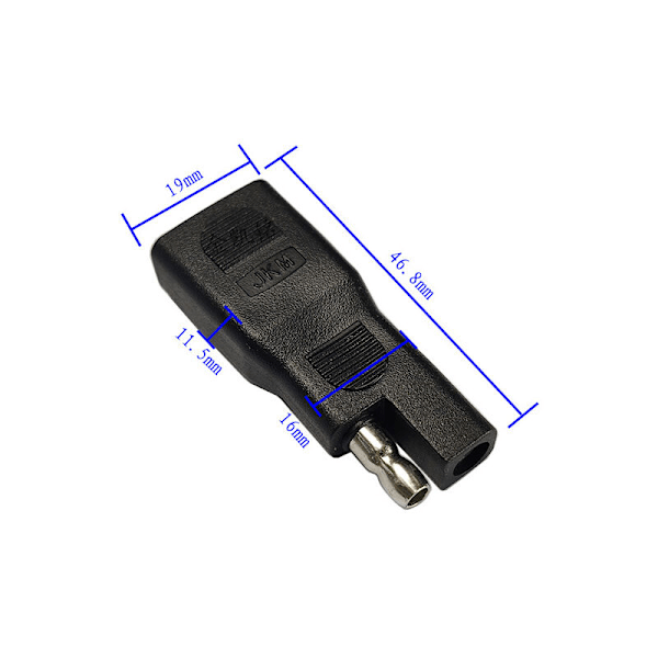 SAE Adapter för Omvänd Polaritet, SAE Hane till SAE Hona Snabbkopplings Solar Förlängningskontakt för Fordon, Solpanelbatteri (2-pack)