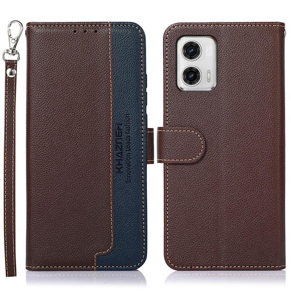 Motorola Moto G73 5G KHAZNEH Lompakko-puhelinote - Ruskea/Sininen Ruskea