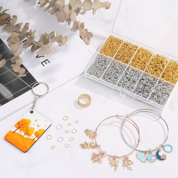 DIY smyckestillbehör 4600 hoppringar stängda ringar öppna ringar ringar smyckestillbehör Gold