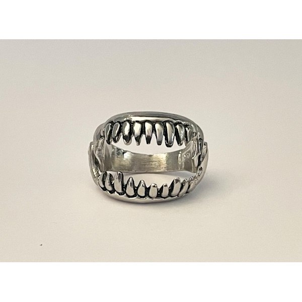 Cool Silver Ring - Mun med tänder / Djävulens tänder - Storlek 20.5 Silver Silver