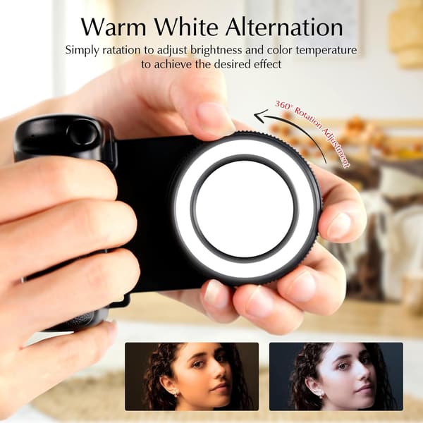 Magnetic Selfie Ring Light, Rechargeable LED Fill Light with Mirror for iPhone, Wireless Bluetooth Remote Control for Video Vlog Photography