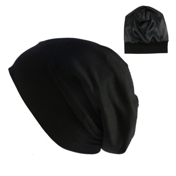 TG Cap - Solid Black- Justerbar Hålla på hela natten hårinpackning