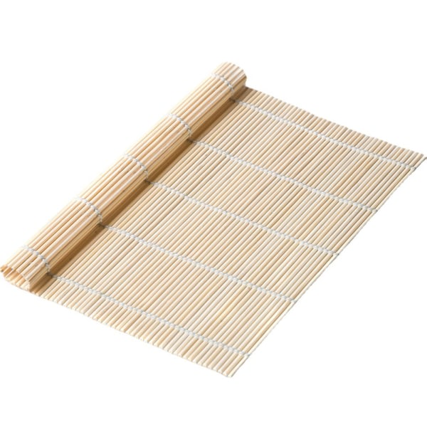 2-pak bambu sushi rullmatta, sushi maker, sushi roll maker, sushi bazooka (9,5" x 9,5"), naturlig bambu