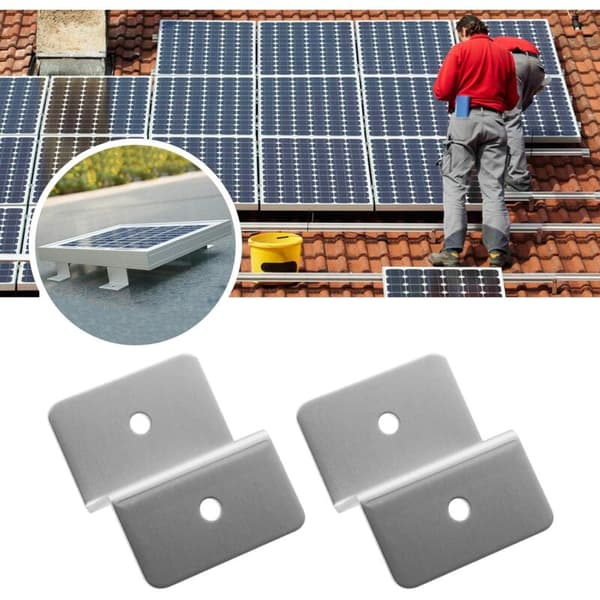 Z-Typ Solpanel Monteringsfäste Kit med Muttrar och Bultar 1 Hål