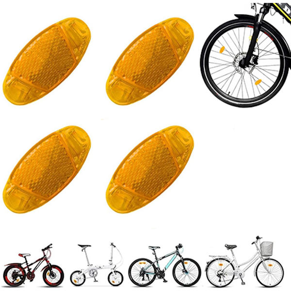 Cykelreflexer, ekerrflexer för nattsäkerhet, orange, 4 stycken