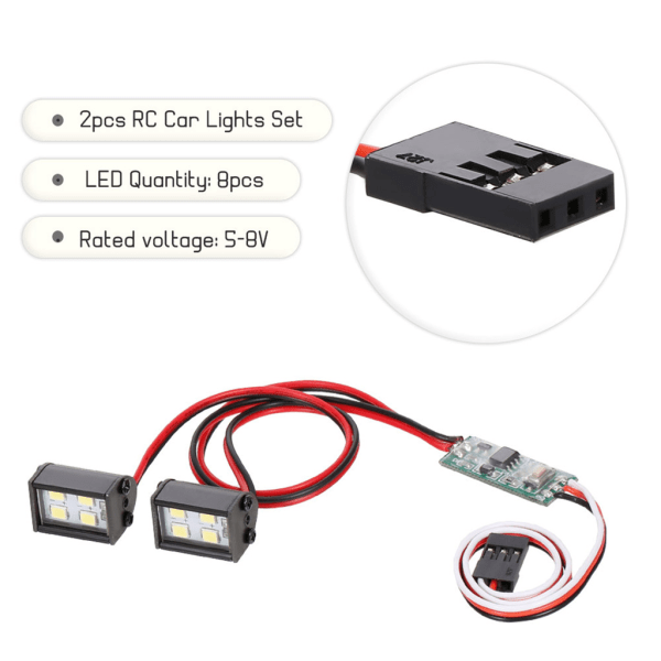 1 Sæt RC Crawler LED Lygteskinne Taklys Off-Road Klatrer Kort Lastbil Søgelys til RC Off-road TRX4/SCX 1/10 4WD/6WD