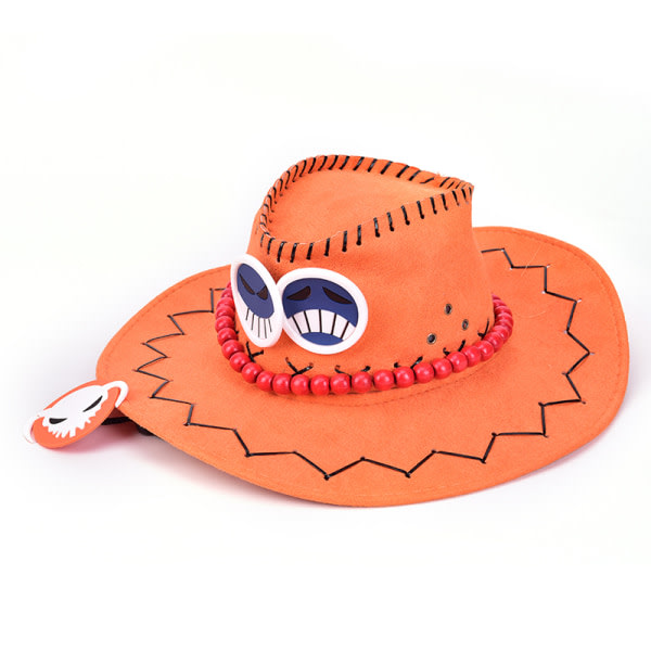 One Piece Ace Cowboy Hat Cosplay Hatt Pirater Cap