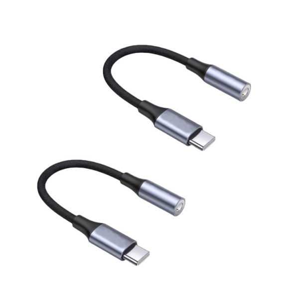 TG USB C till 3,5 mm jackadapter (2-pack), hörlursadapter typ C till