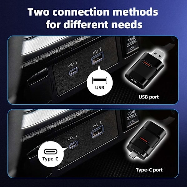 Trådlös CarPlay & Android Auto Adapter 2025 – Enkel Plug & Play, Snabb Anslutning, Passar iPhone & Android-yux