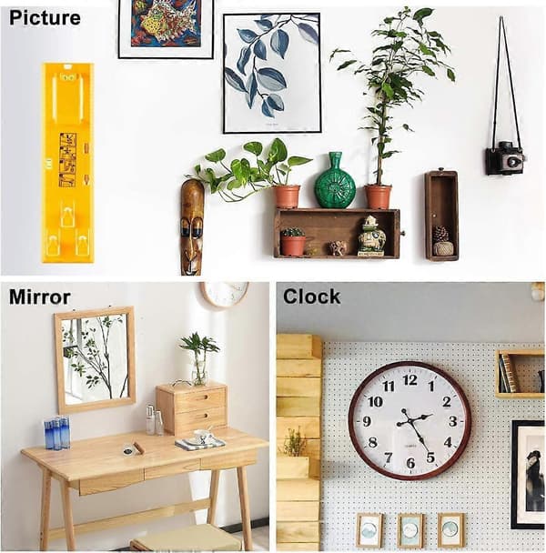 Picture Hanging Tool with Level, Simple Frame, Picture Hanger, Wall Hanging Kit (Yellow Hanging Tool)