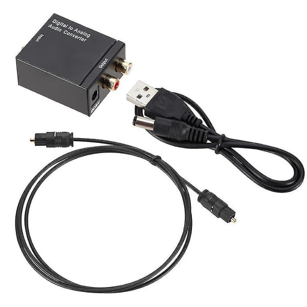 Digital analog lydkonverterer Optisk koaksial Toslink Rca L/r lydadaptere