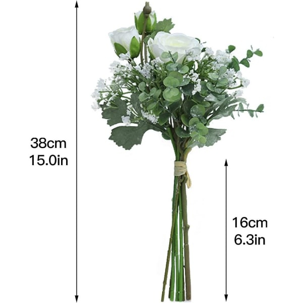 Gypsophila Lotus keinotekoinen kukkakimppu - keinotekoinen pionikimppu - Eucalyptuskimppu