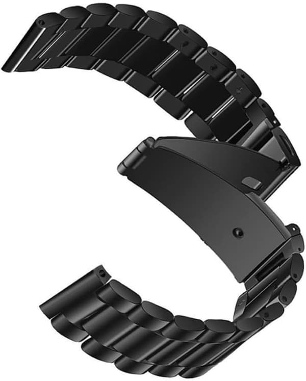 Smart Watch Rem 22mm rustfrit stål armbånd kompatibelt med Apple Huawei Black Consumer Electronics