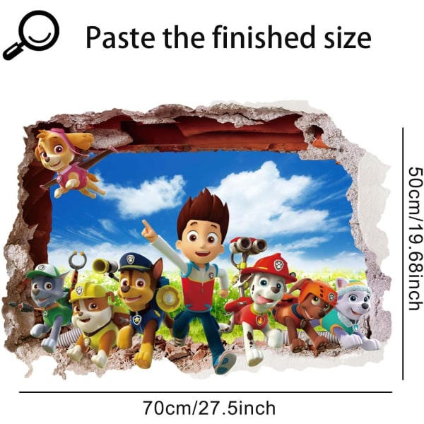 Paw Patrol 3D Vægsticker Soveværelse, Paw Patrol, Vægstickere, Paw P