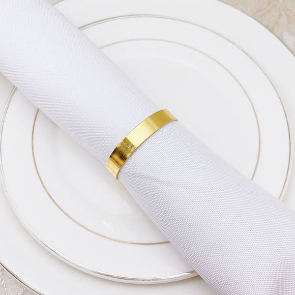 12 stk. metal servietringe guld - elegant servietring - juleservietringe - boho rund servietring guld til bryllupper - festmiddag