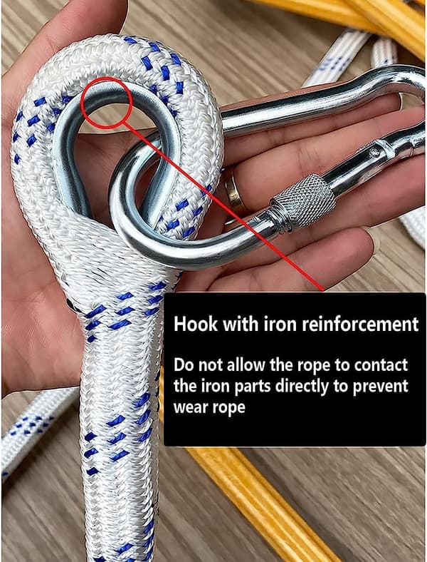 Portable Fire Escape Rope Ladder (Size: 3m/9.8ft), Quick Deployment, Soft Ladder for Adults to Escape Through Windows
