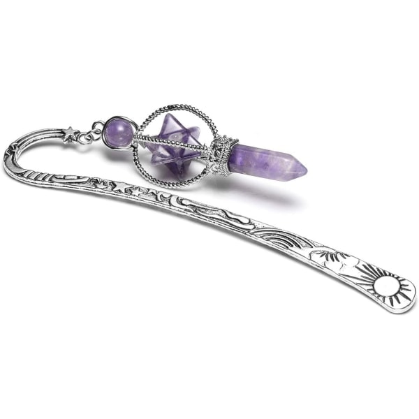 Metallisk Amethyst Krystal Bogmærke Krystaller Ædelsten Vedhæng - Perfekt