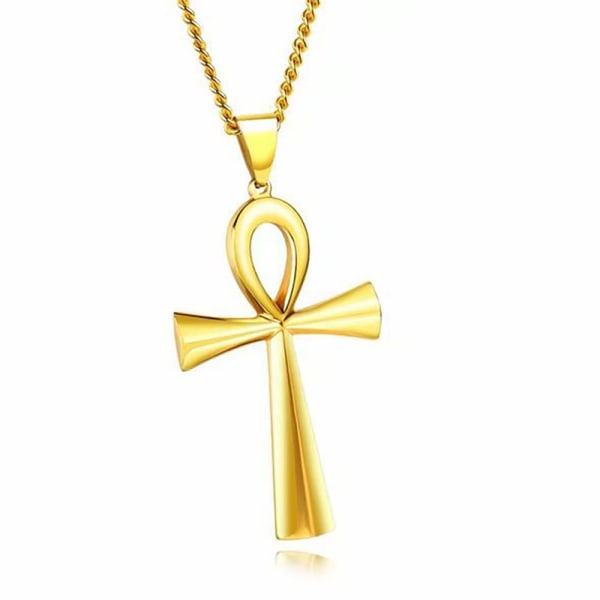 Exklusivt Egyptiskt Kors Halsband Guld