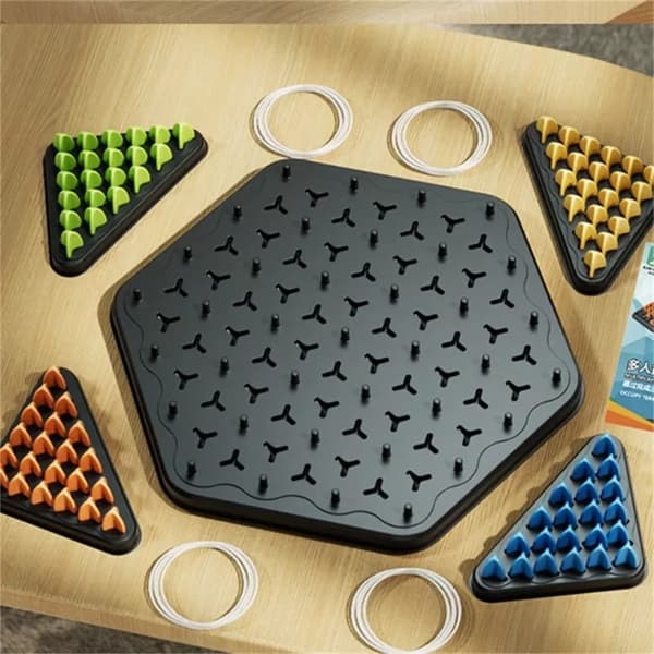 Triggle Gummibandsstrategispel Utbildningsspel Kedjespel Triangulärt Schackspel