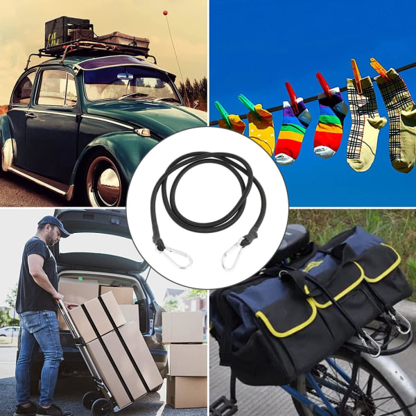 4 st karbinhake bagagerep, 100cm utomhusklätterrep, tungt