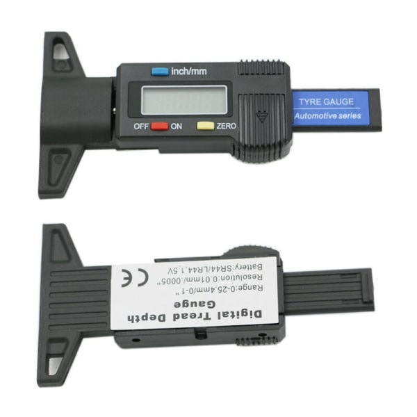 Elektronisk vernierok Digital display däckmönsterdjupmätare (svart däckmönsterdjupmätare) vit