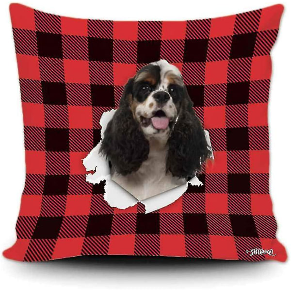 Cocker Spaniel Heminredning Slängkudde Rolig Valp Kuddfodral För Soffa Soffa Sovrum 16 X 16 tum, Dubbelsidig Utskrift