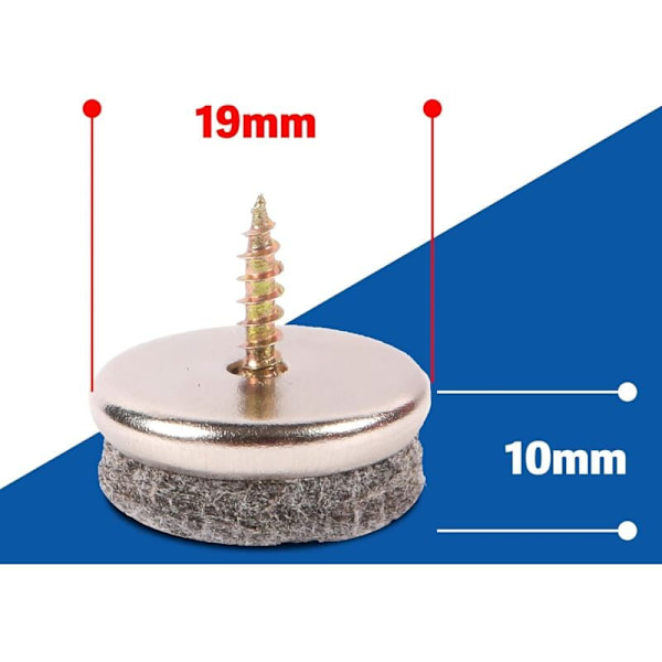 Møbelputer - 32 Pakk Stolputer. Møbelputer med 5 mm tykk filt er ideelle for beskyttelse av stolben. Stolputer med enkel skruemontering