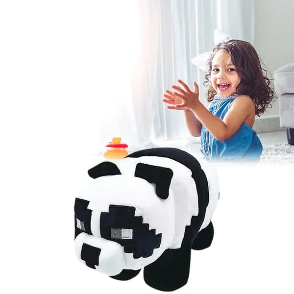 Minecraft Panda Plysj Sort/Hvid 25cm