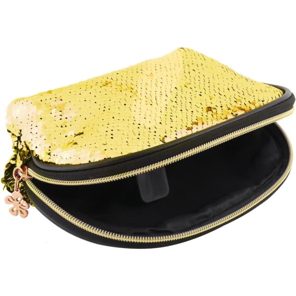 Galaxy Sjöjungfru paljett skalväska DIY Glitter Vändbar kosmetiikka handväska, guld & hopea