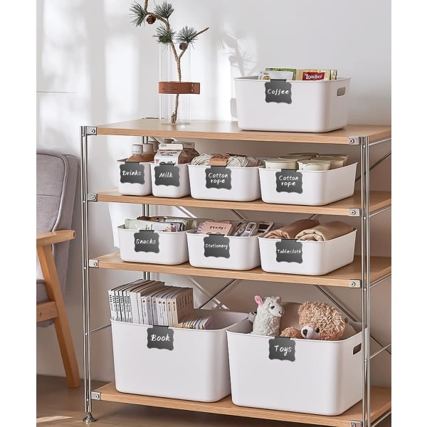 16 stk. Aftagelige PVC-Korg Etikettholdere, Korg Etikettholdere til