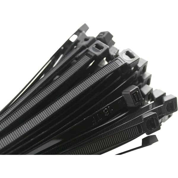Kabelbindere 200 x 2,5 mm, Kabelbindere, Rilsan Nylon Kabelbindere, Kabelbindere 200 mm, Sort, Pakke med 1000 stk.