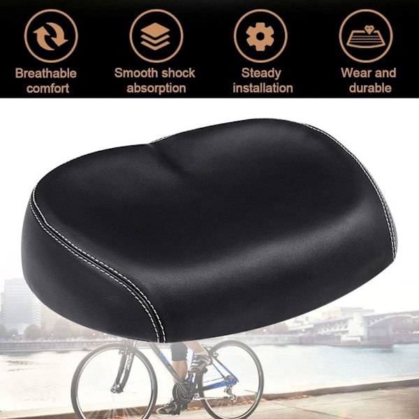 Nenätön mukava leveä pyörän satula pehmustetulla Memory Foam -tyynyllä useimpiin pyöriin