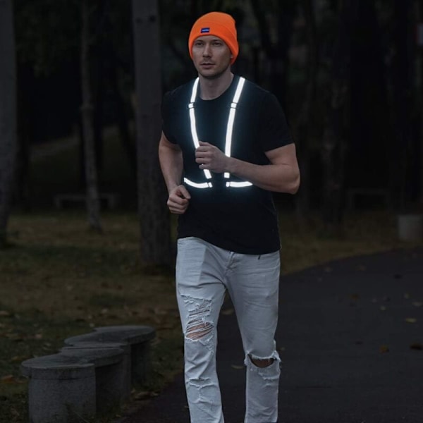 Høj Synlighed Reflekterende Sikkerhedsvest Justerbar Sikkerhedsvest til Løb, Cykling, Motorcykel (Orange Farve)