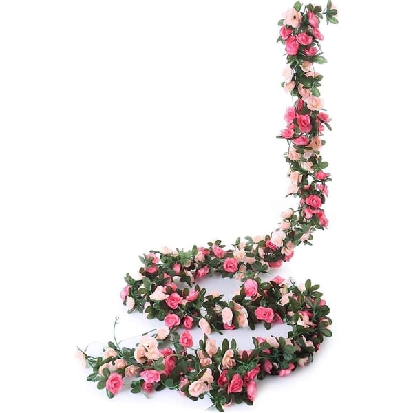 5 Pak 41 FT Kunstig Rose Vine Blomster Planter Kunstig Blomst