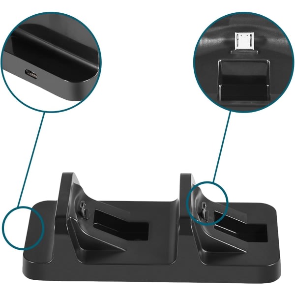 Last ned Galaxy PS4-kontroller, dobbel USB PS4-kontroller Laddningsstation for PS4-spillkontroller