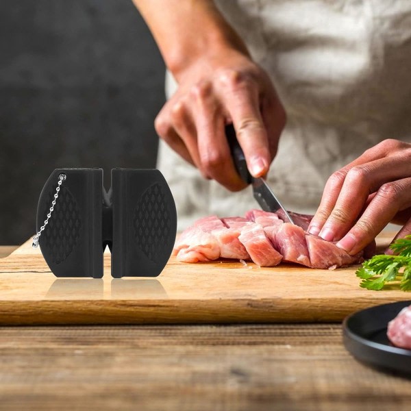 4 stk bærbar kjøkkenknivslipere, mini lommesliper for tykke kniver