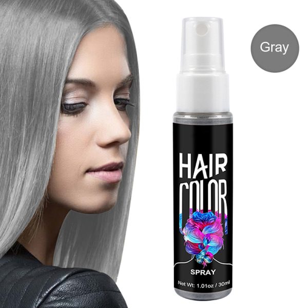 TG Hårfärgsspray Omedelbar Styling Engångsfärg Mode Skönhet Makeup 30ml Grå