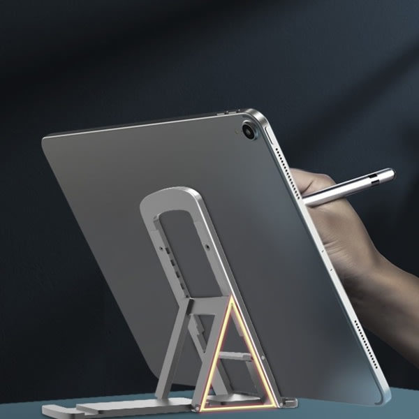 Hopfällbart Laptopstativ 7 Höjdjusterbar Ergonomisk Aluminium Riser Plattform Super Stabil för 4-12,9\" Bärbara Datorer Silver