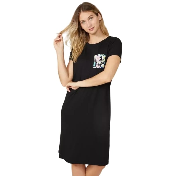 Debenhams Dam/Dam Daisy Jersey Pocket Nightie 8 UK - 10 UK Musta 8 UK - 10 UK