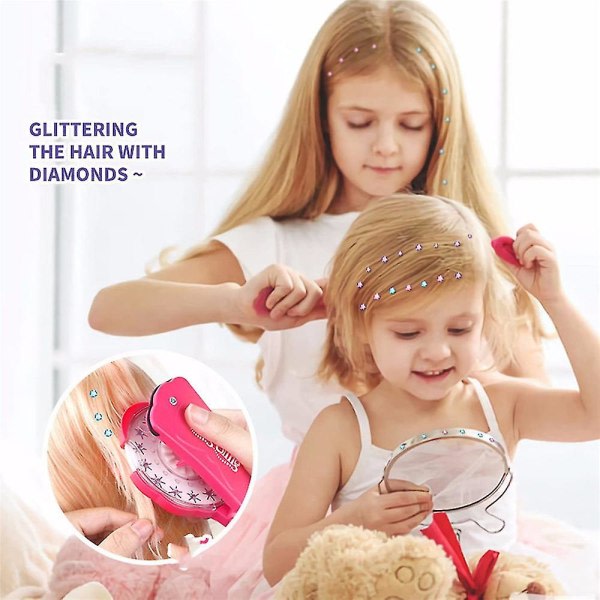 TG Barn Flickor Bling Hår Gem Stämpel med 75 hår Gems Styling Tool Kit