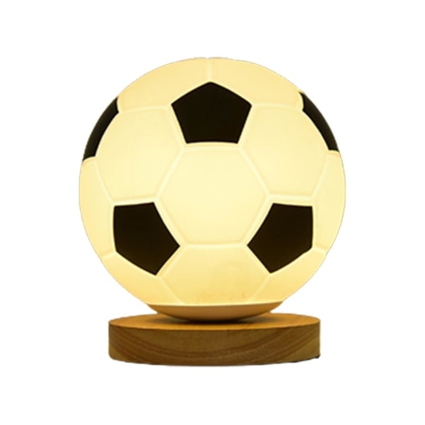Fotboll 3D LED Nattlampa 3D Illusion LED Lampa VM Fotboll Leksaker För Pojkar Flickor Vuxna Sportfans Svart Vit Rund Trämodell